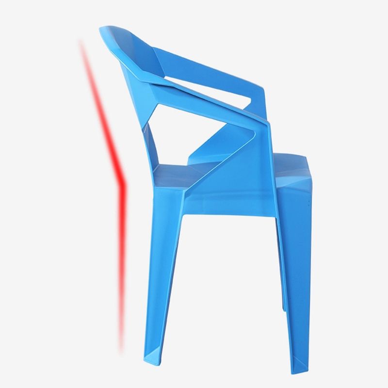 Modern Style Slat Back Stacking Side Chair Plastic Dining Arm Chairs for Home Use Clearhalo ' kitchen&dining_furn' 'Dining Chairs' 'Dining Tables & Seating' 'dining_chair' 'furn' 'furn_dining_chair' 'Furniture' 'furniture_dining_chair' 'Kitchen & Dining Furniture' 'kitchen' 1200x1200_1967ce28-5ed3-4846-bef0-4894cefa1470