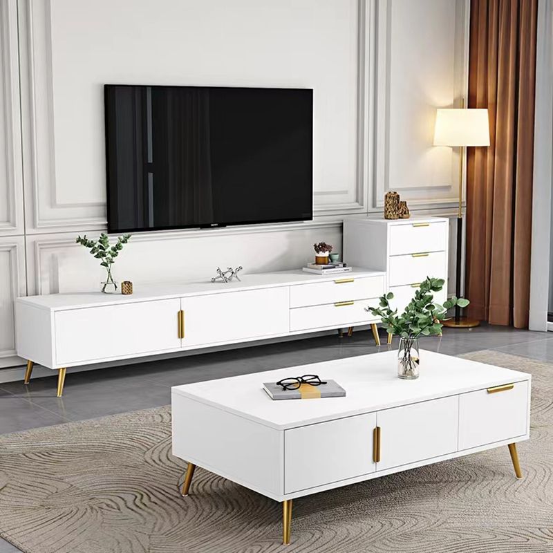 Glam Engineered Wood TV Stand Console Enclosed Storage TV Console Clearhalo 'furn' 'furn_tv_stands_entertainment_centers' 'Furniture' 'Living Room Furniture' 'TV Stands & Entertainment Centers' 'TV Stands & Media Storage Furniture' 'tv_stands_entertainment_centers' 1200x1200_1967d649-ce54-4e73-a479-4e9161d360fb