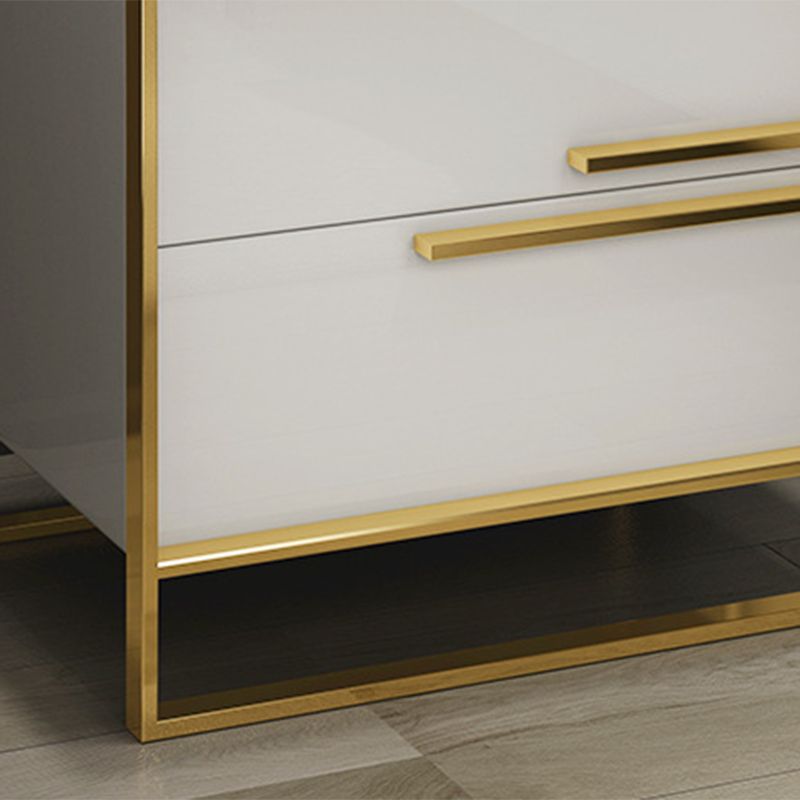 Moderner Metallrahmen Massivholz Top weiß/schwarz/grau Nachttisch