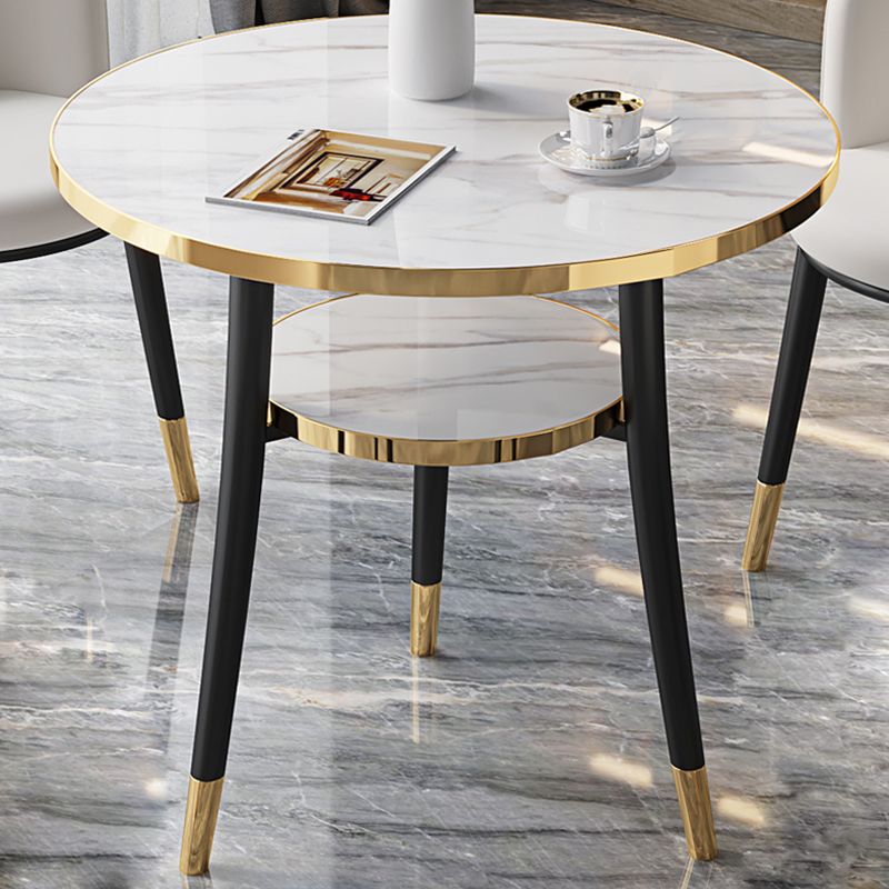 Modern Stone Storable Dining Table Metal Base for Dining Room Clearhalo 'Dining Tables & Seating' 'Dining Tables' 'dining_table' 'furn' 'furn_dining_table' 'Furniture' 'Kitchen & Dining Furniture' 1200x1200_1968fbe5-717e-4d1a-bfaa-358d25a11bb4