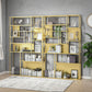 Gold and Black Floor Book Shelf Open Shelf Bookcase with Shelves Clearhalo 'Bookcases' 'furn' 'furn_bookcases' 'Furniture' 'Office Furniture' 1200x1200_19694f71-89c6-4b0c-9f0a-87fc13225e9c