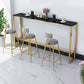 Glam Bar Height Table Faux Marble Top Bistro Bar Table with Trestle Base Clearhalo 'Bar Furniture' 'Bar Tables' 'bar_tables' 'furn' 'furn_bar_tables' 'Furniture' 'Kitchen & Dining Furniture' 1200x1200_196aba5b-0bdb-4b0a-8121-d72cafebb132