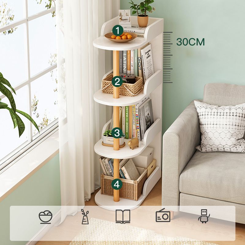 Engineered Wood Bookshelf Modern Standard Bookcase with Shelves