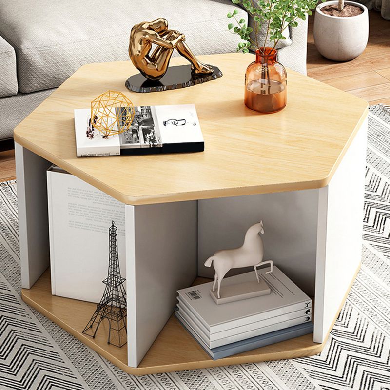 Modernism Simple Geometric Coffee Cocktail Table with Storage Clearhalo 'Coffee & Accent Tables' 'Coffee Tables' 'coffee_tables' 'furn' 'furn_coffee_tables' 'Furniture' 'Living Room Furniture' 1200x1200_196bf460-93f5-4e67-b02f-0e380d9fc80b