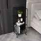 Metal Glam Accent Table Nightstand Open Storage Shelf Included Bed Nightstand with Legs