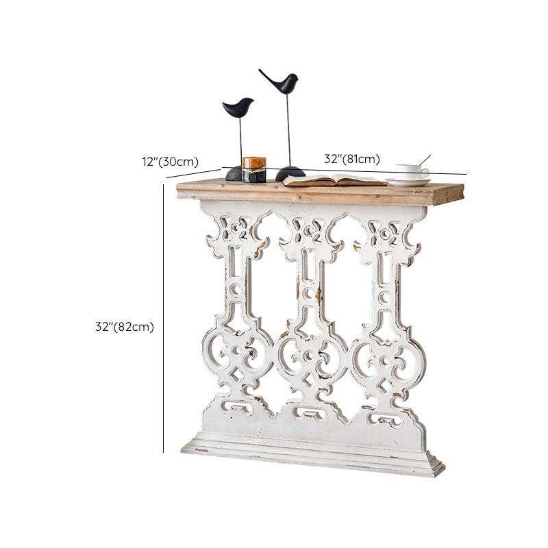 Tavolo da accento in legno di campagna francese tavolo di divano console rettangolare per sala