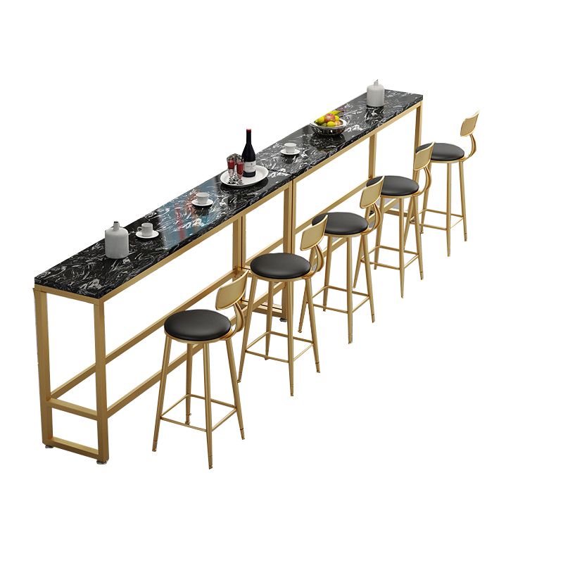 Contemporary Stone Top Bar Counter Rectangle Bar Counter with Trestle Base Clearhalo 'Bar Furniture' 'Bar Tables' 'bar_tables' 'furn' 'furn_bar_tables' 'Furniture' 'furniture_bar_tables' 'Kitchen & Dining Furniture' 1200x1200_196e54a1-15d7-47a7-83f8-e0b14a2b97d6