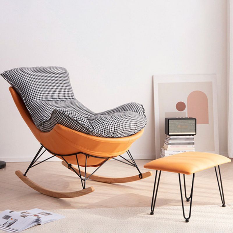 26.77" L x 37.40" W x 32.28" H Armless Upholstered Lounge Chair with Ottoman for Bedroom Clearhalo 'Accent Chairs' 'accent_chairs' 'Chairs & Seating' 'furn' 'furn_accent_chairs' 'Furniture' 'furniture_accent_chairs' 'Living Room Furniture' 1200x1200_196ff561-b4af-4a6f-b6e8-ae8d05a00964