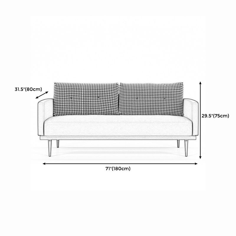 Square Arm Sofa Sofa 31.5" D x 29.53" H Faux Leather/Linen Sofa Clearhalo 'furn' 'furn_sofas' 'Furniture' 'furniture_sofas' 'kitchen' 'kitchen_sofas' 'Living Room Furniture' 'Sofa' 'sofas' 1200x1200_19701d60-6f1a-470c-8d2c-9f1e37120efa