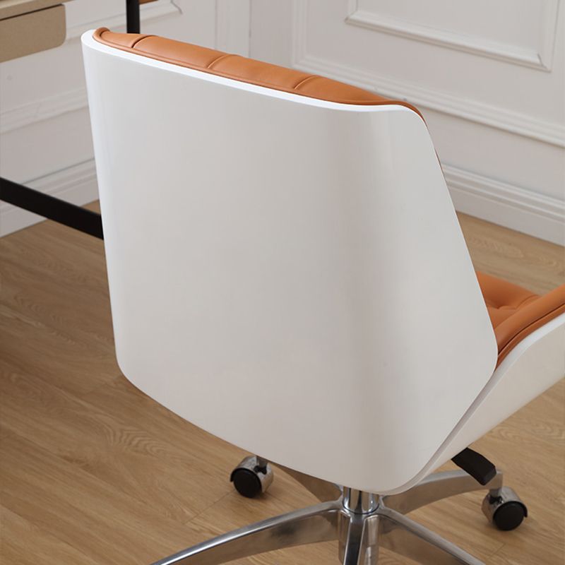 Chaise de bureau sans bras moderne sans chaise de bureau ergonomique en cuir pénible avec roues