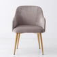 Chaise de bras rembourré Glam Glam Dining Arm Ferme avec des jambes dorées pour la maison