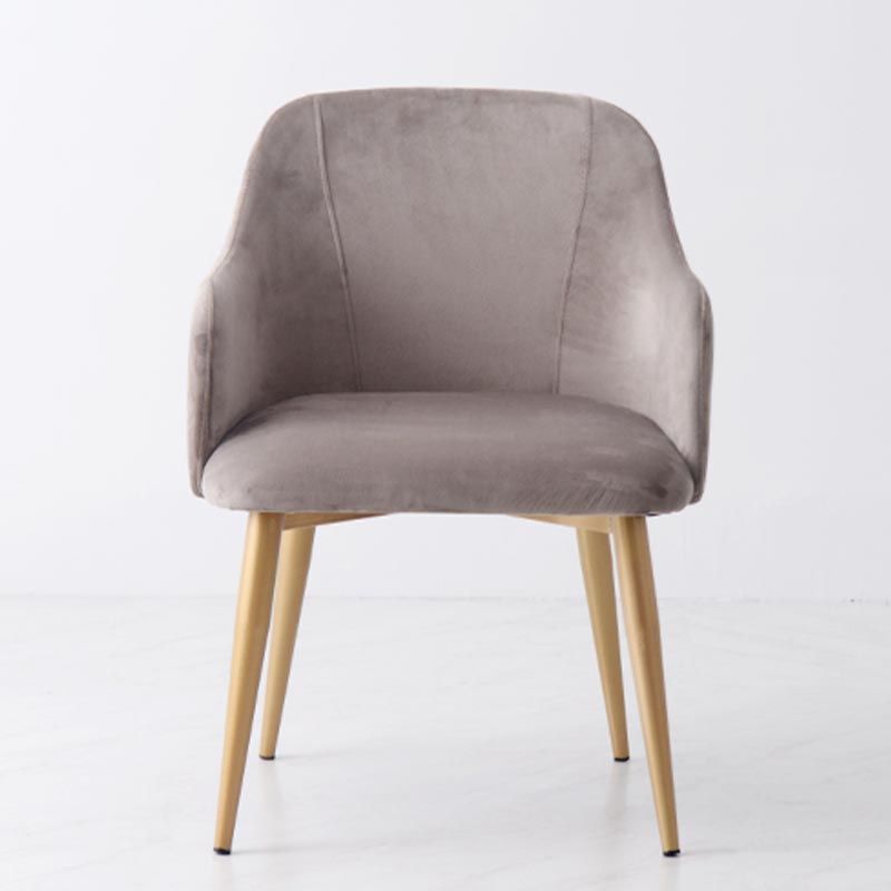 Chaise de bras rembourré Glam Glam Dining Arm Ferme avec des jambes dorées pour la maison