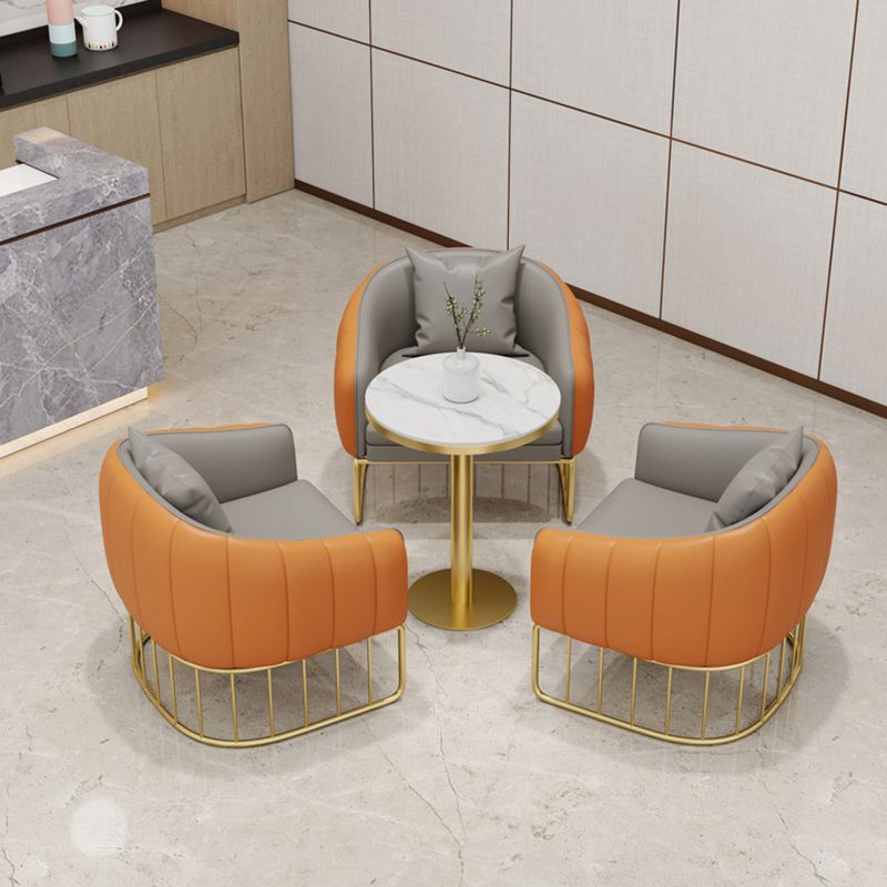 Glam Metal Dining Armless Chair PU Leather Dining Chairs for Home Use Clearhalo ' kitchen&dining_furn' 'Dining Chairs' 'Dining Tables & Seating' 'dining_chair' 'furn' 'furn_dining_chair' 'Furniture' 'furniture_dining_chair' 'Kitchen & Dining Furniture' 'kitchen' 1200x1200_19713ca4-48a2-409d-b6d5-08df0e253442