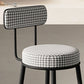 Fabric Upholstered Armless Bar Stools Scandinavian Round Seat Barstool