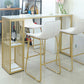 Glam 1/2/3 Pièces Tableau de barre Ensemble de comptoir en pierre rectangle avec tabourets hauts