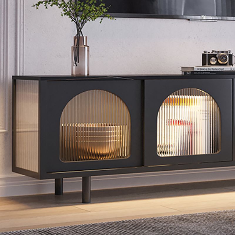 STANTE TV in stile moderno pietra con console TV in stoccaggio chiuso con 4 porte