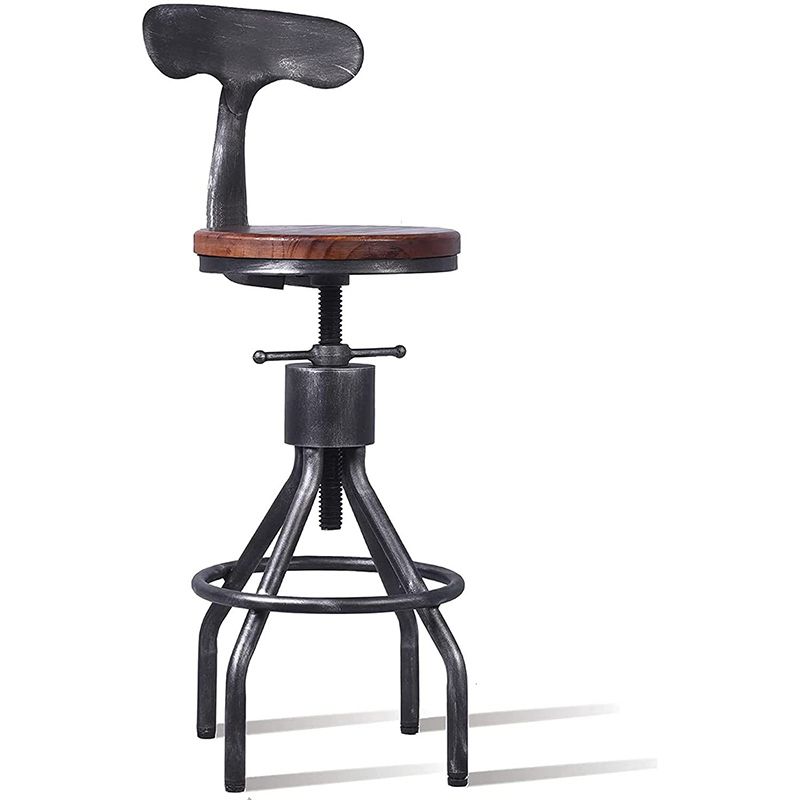 Industrial Metal Counter Height Stools Adjustable Bar Stool for Indoor Clearhalo 'Bar Furniture' 'Bar Stools' 'bar_stools' 'furn' 'furn_bar_stools' 'Furniture' 'Kitchen & Dining Furniture' 1200x1200_1974b4b0-c0eb-4ccb-bdf8-f6df7cc7b030