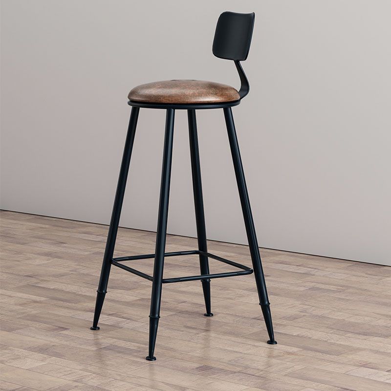 Industrial Low Back Coffee Shop Stool Matte Finish Iron Bar Stool Clearhalo 'Bar Furniture' 'Bar Stools' 'bar_stools' 'furn' 'furn_bar_stools' 'Furniture' 'furniture_bar_stools' 'Kitchen & Dining Furniture' 1200x1200_1974c739-0ff6-4450-b46c-263d51375bf5