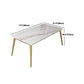 Modern Rectangle Dining Set 1/2/5 Pieces Stone Top Indoor Dinette Set with Gold Base Clearhalo 'Dining Room Sets' 'Dining Tables & Seating' 'dining_room_set' 'furn' 'furn_dining_room_set' 'Furniture' 'Kitchen & Dining Furniture' 1200x1200_1974f7ae-4d9e-4246-b087-6962479ed4da