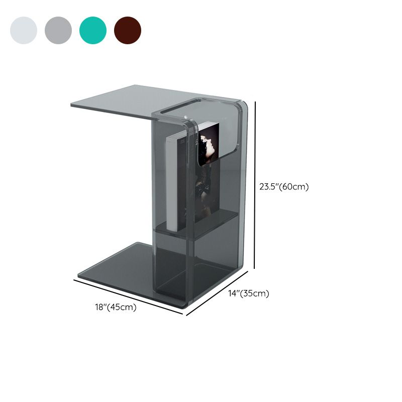 Contemporary Sofa Side Accent Table Plastic Pedestal Living Room with Storage Clearhalo 'Coffee & Accent Tables' 'End & Side Tables' 'end_side_tables' 'furn' 'furn_end_side_tables' 'Furniture' 'Living Room Furniture' 1200x1200_1975de9b-144a-49d9-ae4b-aaaba092fec9