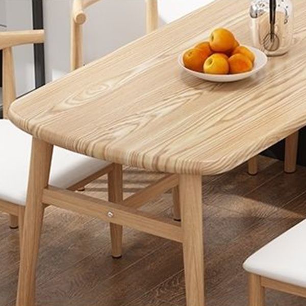 Hedendaagse rechthoekige houten eettafel met ijzeren schok voor 2-4 personen