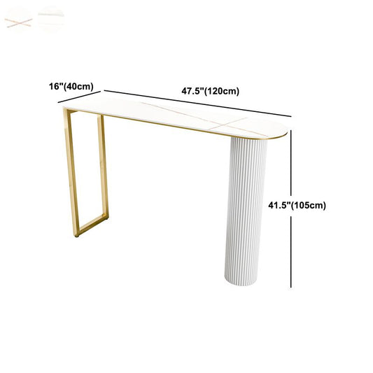 Glam White Bar Pub Table Set 1/5 Pcs Metal Base Bar Table and Stools