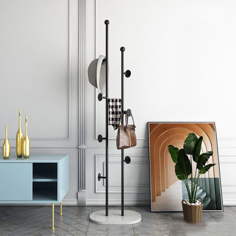 Contemporary Hall Tree Metal Free Standing with Hooks Coat Hanger Clearhalo 'Entry & Mudroom Furniture' 'furn' 'furn_hall_tree_coat_racks' 'Furniture' 'Hall Trees & Coat Racks' 'hall_tree_coat_racks' 1200x1200_19795434-571f-46aa-aa51-406e59f8a4ea