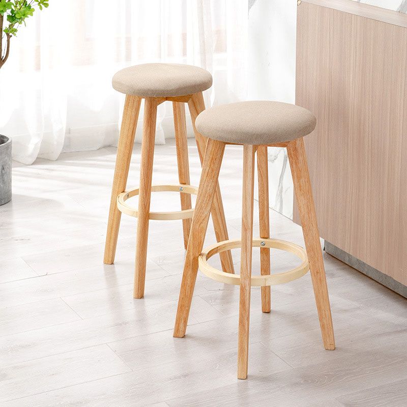 Scandinavian Matte Finish Solid Wood Bar Stool Restaurant Footrest Stool Clearhalo 'Bar Furniture' 'Bar Stools' 'bar_stools' 'furn' 'furn_bar_stools' 'Furniture' 'furniture_bar_stools' 'Kitchen & Dining Furniture' 1200x1200_197a48a7-4e90-46fb-b011-ccabd0170b4e