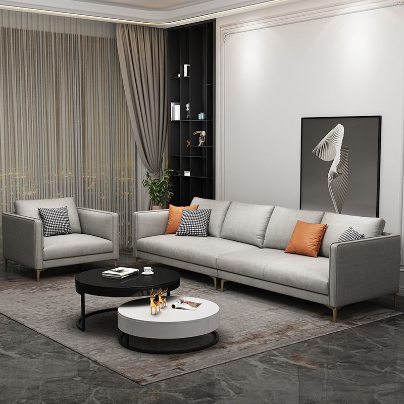 Living Room Contemporary Light-grey Standard Recessed Arm Seating Clearhalo 'furn' 'furn_sofas' 'Furniture' 'furniture_sofas' 'kitchen' 'kitchen_sofas' 'Living Room Furniture' 'Sofa' 'sofas' 1200x1200_197ab3f5-be35-402e-af70-7af448a81968