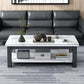 Rectangular Glass 4 Legs Coffee Cocktail Table with Storage Shelf Clearhalo 'Coffee & Accent Tables' 'Coffee Tables' 'coffee_tables' 'furn' 'furn_coffee_tables' 'Furniture' 'Living Room Furniture' 1200x1200_197c8cf2-215a-42ea-9bab-993e66d793da