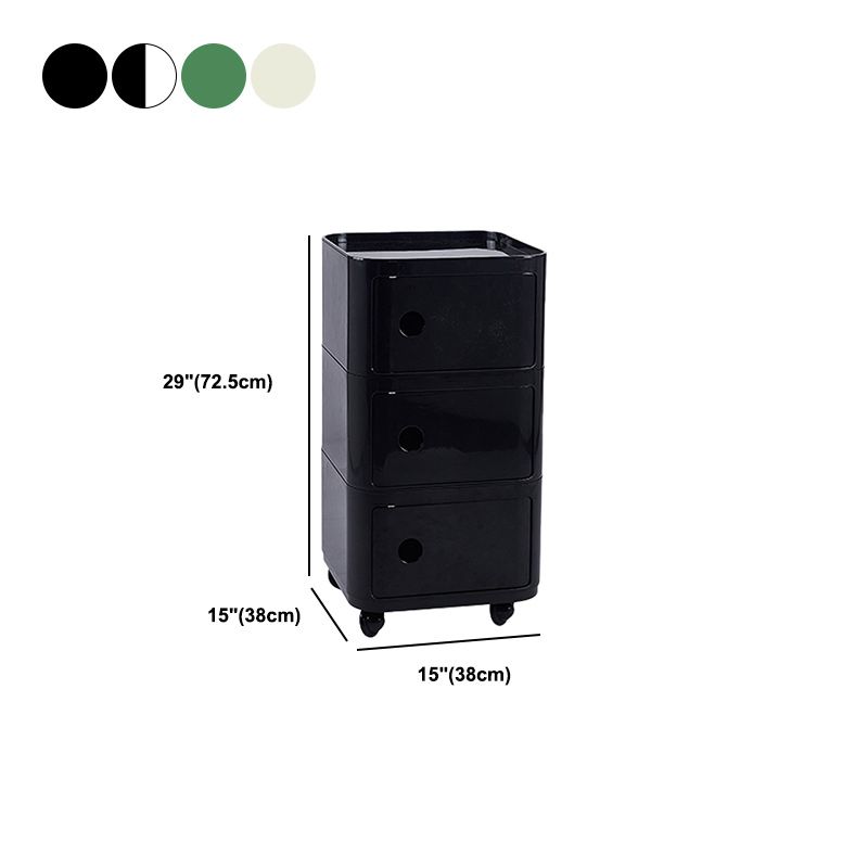 Scandinavian Plastic Night Table 15" Wide Square Nightstand with Drawers Clearhalo 'Bedroom Furniture' 'furn' 'furn_night_stand' 'Furniture' 'night_stand' 'Nightstands' 1200x1200_197dfdc4-2325-433d-bd1d-6442e86aa03e