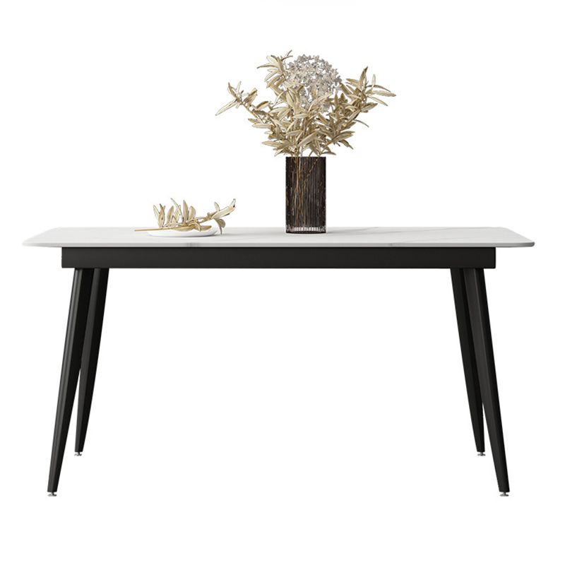 Simple Home Sintered Stone Dining Table Rectangle Shape Dining Table with 4 Legs Base Clearhalo ' dining_table' 'Dining Tables & Seating' 'Dining Tables' 'furn' 'furn_dining_table' 'Furniture' 'furniture_dining_table' 'Kitchen & Dining Furniture' 'kitchen&dining_furn' 'kitchen' 'kitchen_dining_table' 1200x1200_197f0bed-782d-4d3d-a081-9f1339e644d7