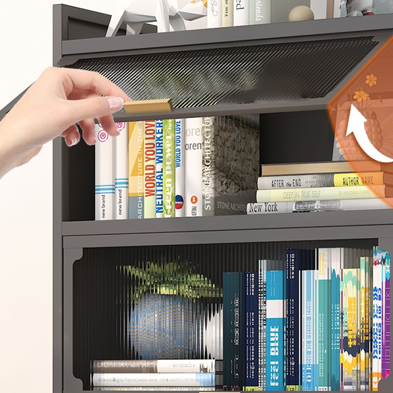 Industrial Style Metal Bookshelf Closed Back Shelf Bookcase with Doors Clearhalo 'Bookcases' 'furn' 'furn_bookcases' 'Furniture' 'furniture_bookcases' 'Office Furniture' 1200x1200_19808eae-f342-432a-87fa-aff1497f3443