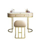 Glam 29.52 " H Slate Top Vanity Stool with Drawers Dressing Table Clearhalo 'Bedroom Furniture' 'furn' 'furn_makeup_vanities' 'Furniture' 'Makeup Vanities' 'makeup_vanities' 1200x1200_1982e042-7cc2-4a83-879e-0b522c84e34a
