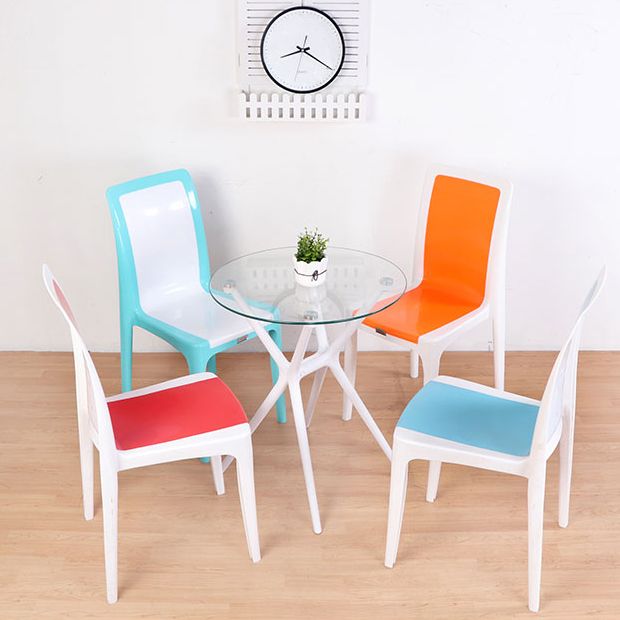 Contemporary Style Dining Chair Plastic Kitchen Dining Armless Side Chair Clearhalo ' kitchen&dining_furn' 'Dining Chairs' 'Dining Tables & Seating' 'dining_chair' 'furn' 'furn_dining_chair' 'Furniture' 'furniture_dining_chair' 'Kitchen & Dining Furniture' 'kitchen' 1200x1200_19832d4d-a2c4-4a47-915f-f5d423c98898