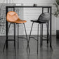 Modern Backrest Armless Counter Stool Iron Bistro Bar Stool with Leather Cushion