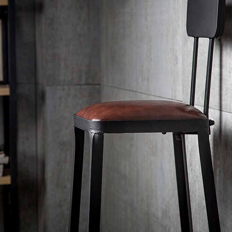 Industrial Footrest Armless Barstool Leather Stackable Coffee Shop Stool Clearhalo 'Bar Furniture' 'Bar Stools' 'bar_stools' 'furn' 'furn_bar_stools' 'Furniture' 'furniture_bar_stools' 'Kitchen & Dining Furniture' 1200x1200_19845239-74d6-4df7-9d25-e030c2f9e078