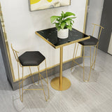 Modern Bar Table Dining Table with Pedestal Base for Kitchen Living Room