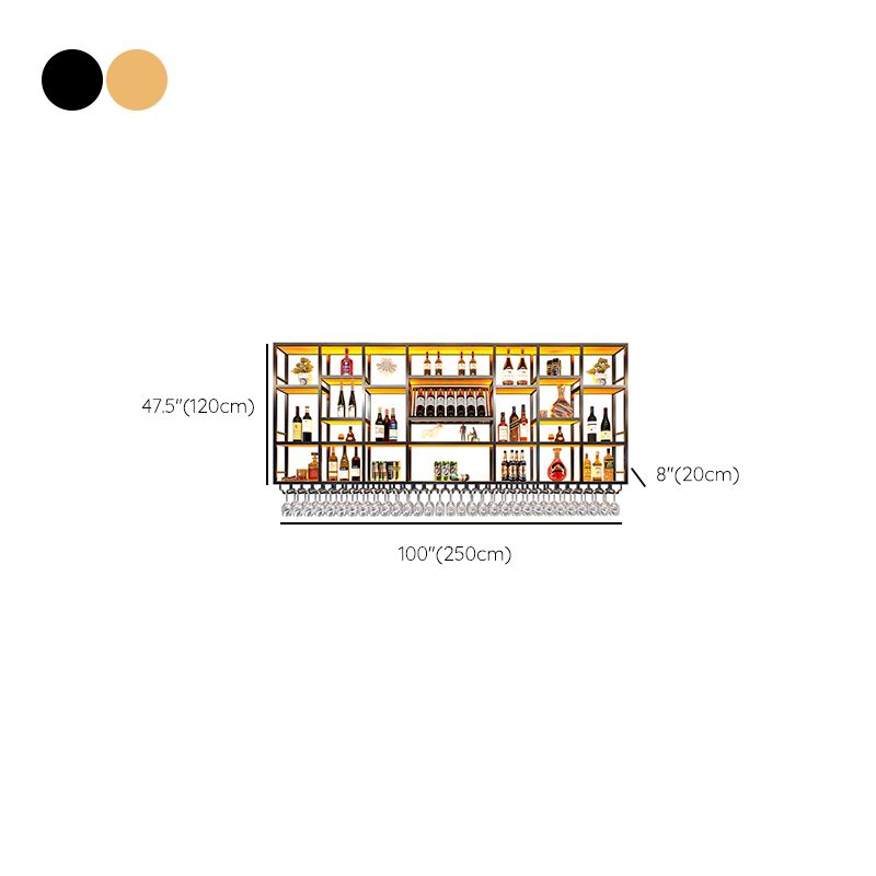 Wine Rack Modern Style Wall Mounted Wine Holder Rack with Wooden Shelf Clearhalo 'furn' 'furn_wine_racks' 'Furniture' 'Kitchen & Dining Furniture' 'Wine Racks' 'wine_racks' 1200x1200_198568c2-4b96-4c03-b7bd-c583a91bb756