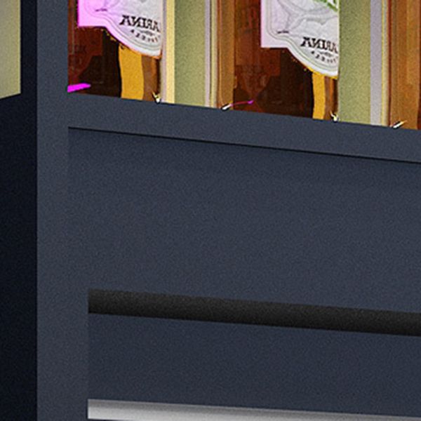 Porte-bouteille à vin industriel en métal avec étagère de bouteille de plancher.