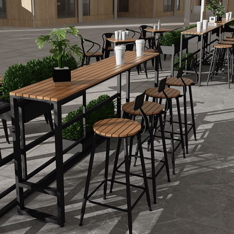 1/2/5 Pieces Modern Reclaimed Wood Bar Table Set Fixed Table Counter Table Clearhalo 'Bar Furniture' 'furn' 'furn_home_bar_bar_sets' 'Furniture' 'Home Bars & Bar Sets' 'home_bar_bar_sets' 'Kitchen & Dining Furniture' 1200x1200_198b9202-ad29-4bfc-a05d-b16b1c9a66d8