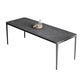Modern Grey Rectangular Stone Tabletop Dining Table with 4 Black Legs Clearhalo 'Dining Tables & Seating' 'Dining Tables' 'dining_table' 'furn' 'furn_dining_table' 'Furniture' 'Kitchen & Dining Furniture' 1200x1200_198c2334-d0d2-433c-be34-a72e411d7a17