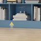 Floor Closed Back Bookshelf Modern Engineered Wood Shelf Bookcase for Home