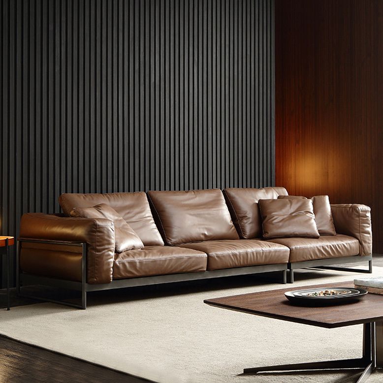 Square Arm Sofa Modern Sofa 38.58" D x 34.64" H Sofa with Pillow Clearhalo 'furn' 'furn_sofas' 'Furniture' 'Living Room Furniture' 'Sofa' 'sofas' 1200x1200_19909bb7-86d9-48ad-93a2-cea115a7243f