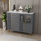 Modern Slate Top Combo Dresser Wooden Storage Chest Dresser in White / Grey