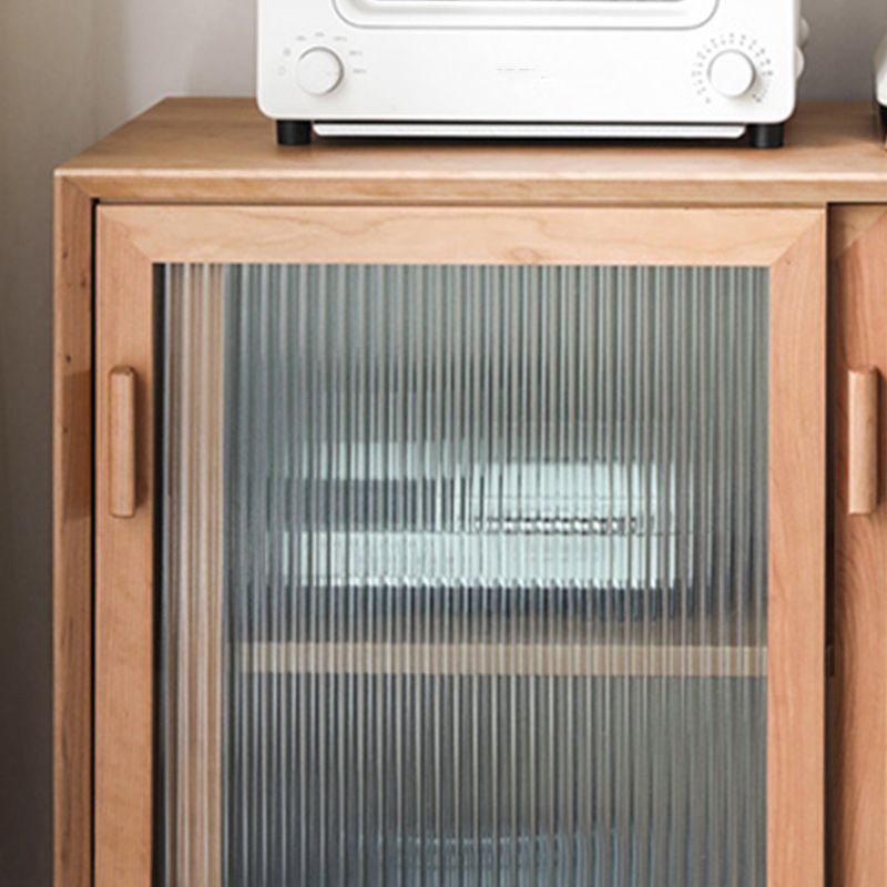 Bruin massief houten eetbuffet moderne keukenshoedbord met deuren en laden