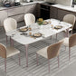 Modern Rectangular Table Sintered Stone Dining Table with 4 Legs for Home Clearhalo 'Dining Tables & Seating' 'Dining Tables' 'dining_table' 'furn' 'furn_dining_table' 'Furniture' 'Kitchen & Dining Furniture' 1200x1200_19923e84-fba3-42b0-b80f-cb1d5db8b9f3