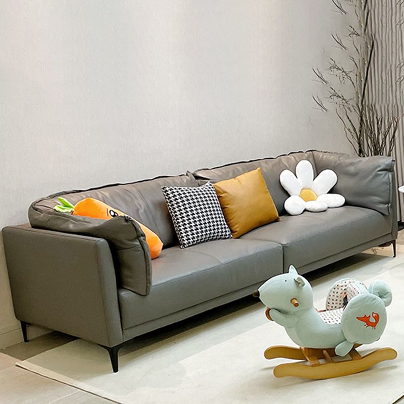 Eigentijdse vierkante arm sectionele echt lederen stationaire sectionele set