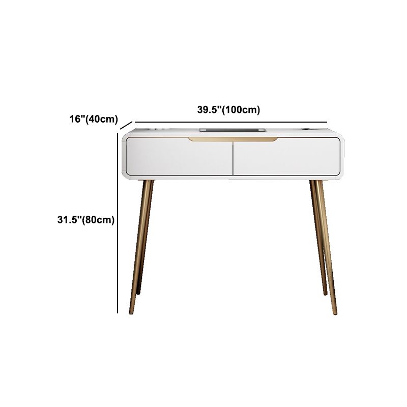 Tocador de maquillaje glamoroso con cajón en gris/blanco/rosa para dormitorio