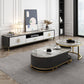 Stone Media Console Glam Faux Wood 1 Drawer TV Console with Doors Clearhalo 'furn' 'furn_tv_stands_entertainment_centers' 'Furniture' 'Living Room Furniture' 'TV Stands & Entertainment Centers' 'TV Stands & Media Storage Furniture' 'tv_stands_entertainment_centers' 1200x1200_19943de1-02a5-473a-b978-67e21b425705
